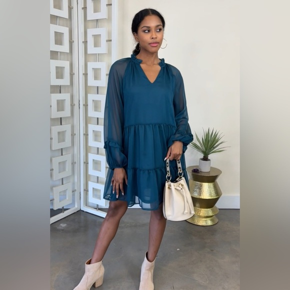 Red Dress Boutique Tunic Dress Teal Blue by Aura Sz S New NWT NIP - Picture 6 of 11